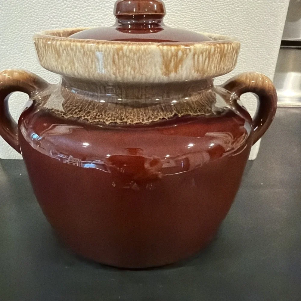 Vtg McCoy Pottery Stoneware Bean Pot With Lid‎ 342. 1.5 Qt